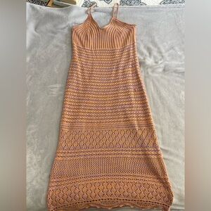 Freshman Knit Dress in Orange and Purple